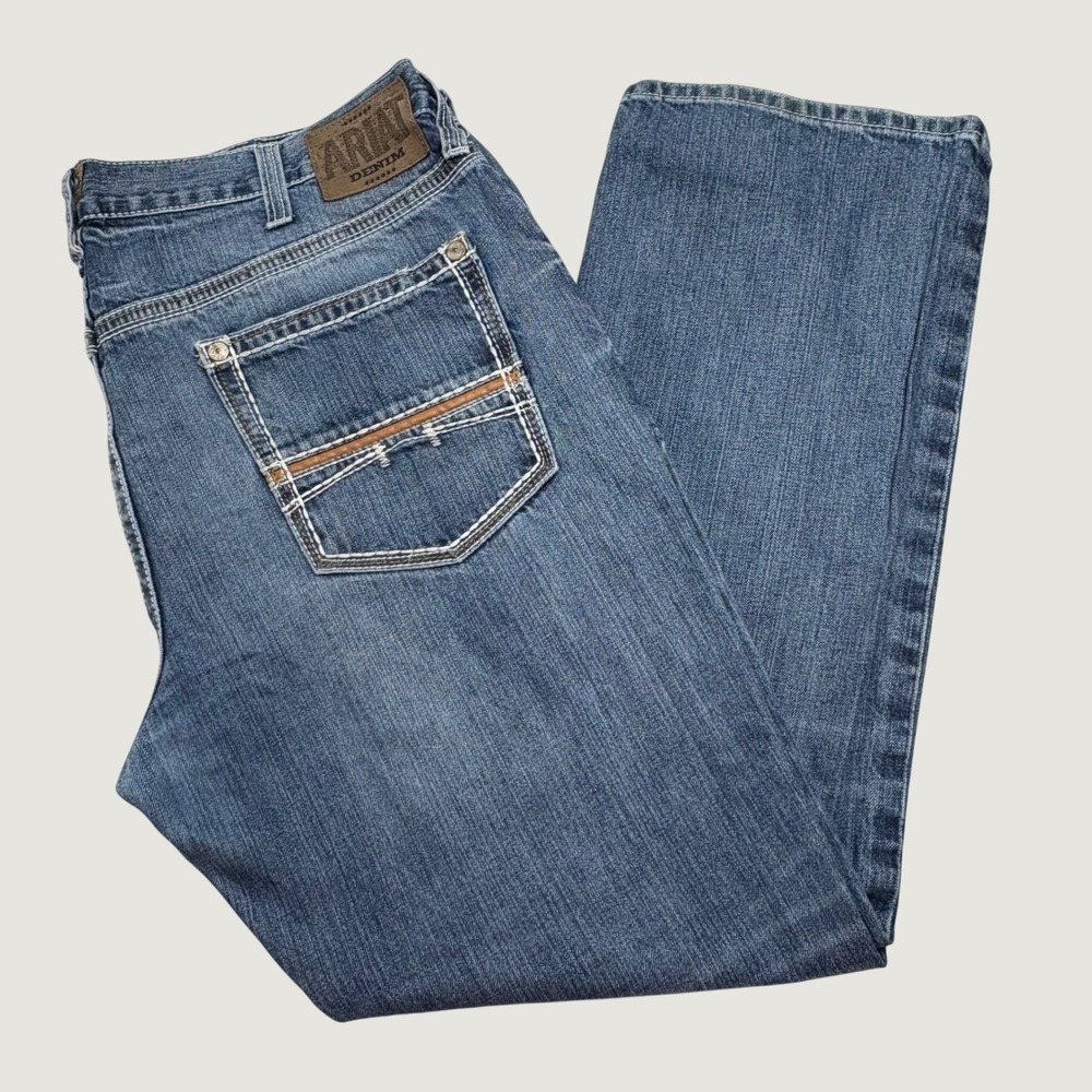 Ariat M4 Low Rise Boot Cut Mens 40x32 Blue Denim Jeans 10017511 Western Cowboy